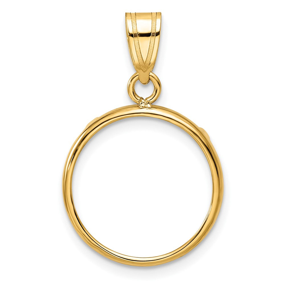 Wideband Distinguished Coin Jewelry 14k Polished 16.0mm Prong Coin Bezel Pendant