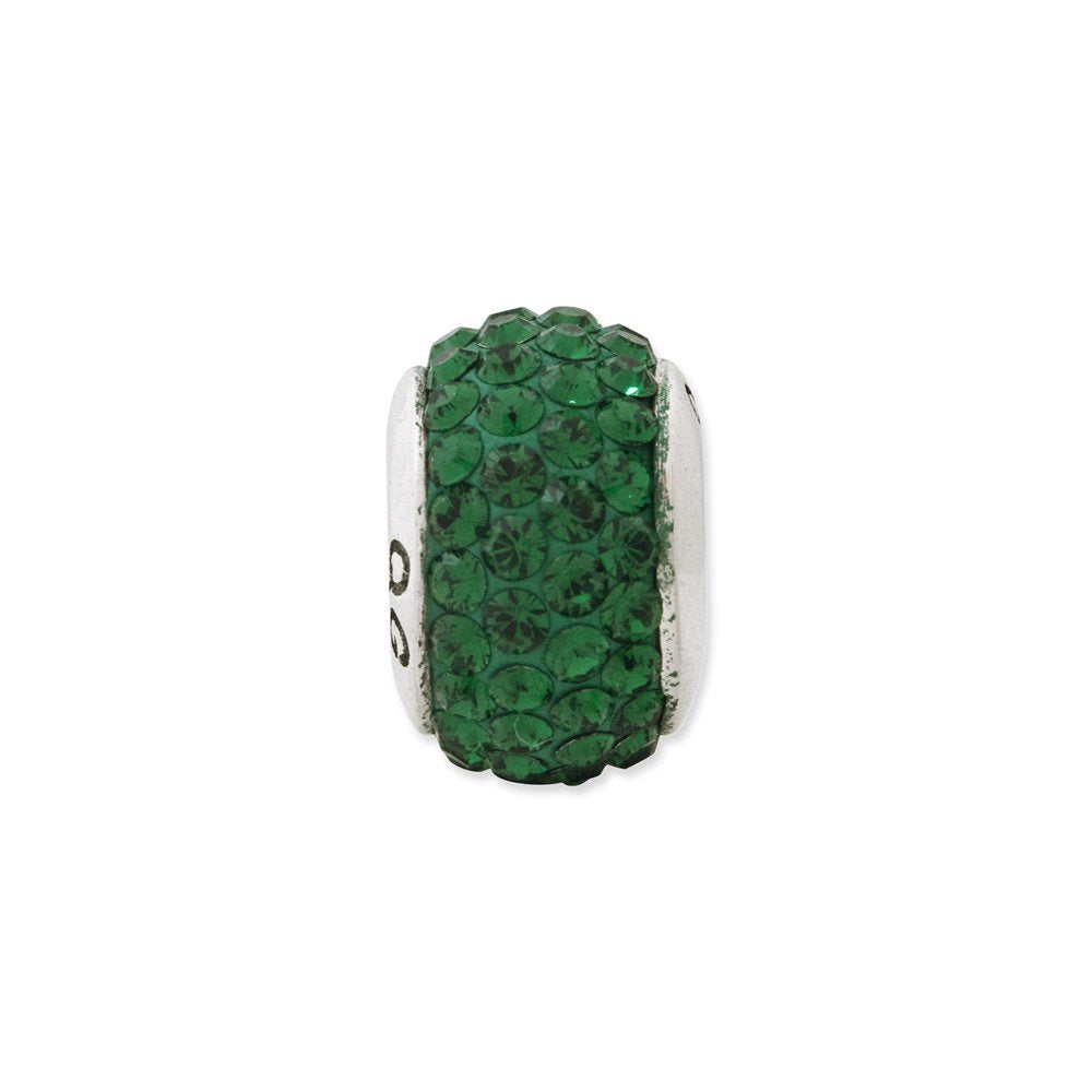Sterling Silver Reflections May Full Green Preciosa Crystal Bead