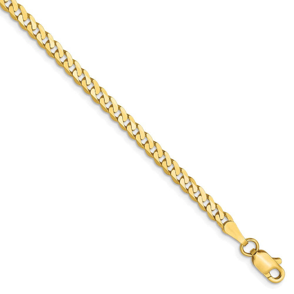 10K 2.4mm Flat Beveled Curb Chain 8  inches