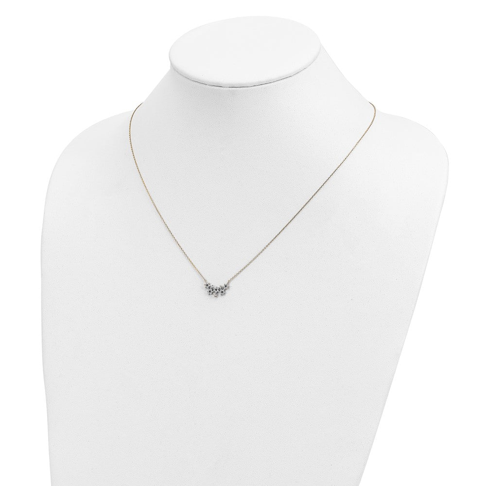 14K CZ Cluster with 2IN EXT Necklace
