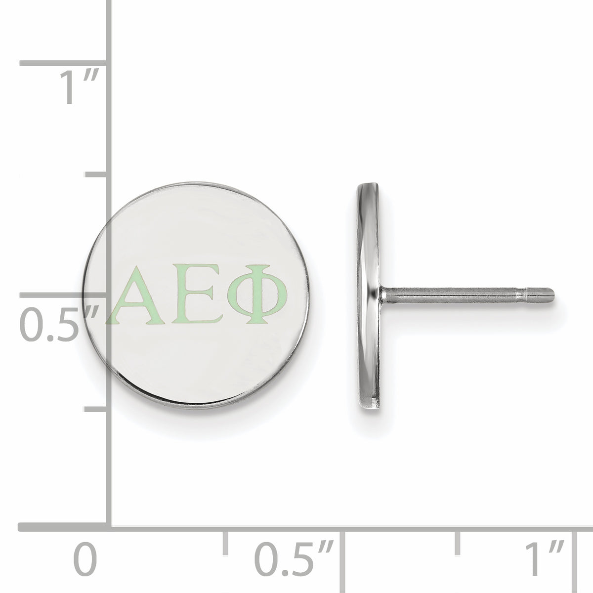 Sterling Silver Official Licensed Greek Sororities Alpha Epsilon Phi Enameled Post Earrings