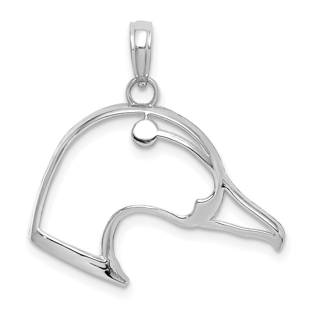 De-Ani Sterling Silver Rhodium-Plated Cut-Out Duck Head Charm