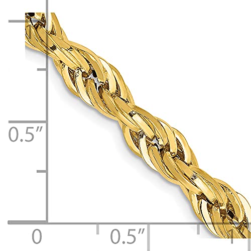 14K 26 inch 5.4mm Semi Solid Rope with Lobster Clasp Chain
