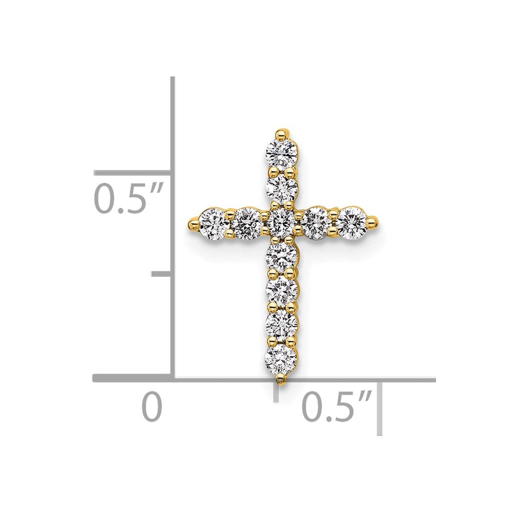 14k 1/3 carat Lab Grown Diamond VS/SI+ G+ Cross Chain Slide Pendant