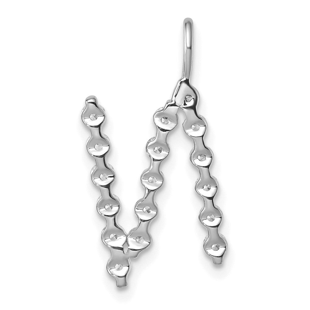 True Origin 14k White Gold 5/8 carat Lab Grown Diamond VS DEF Alphabet N Pendant