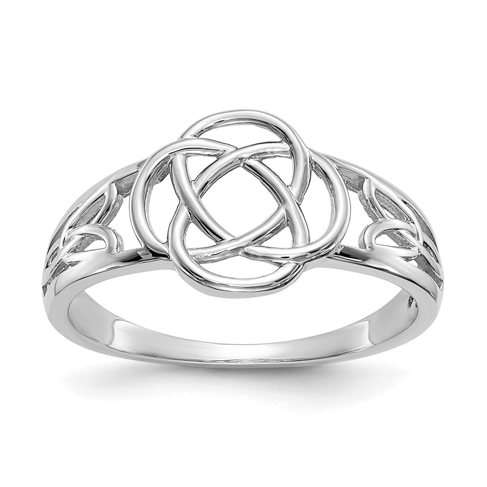 14k White Gold Ladies Celtic Knot Ring Size 7