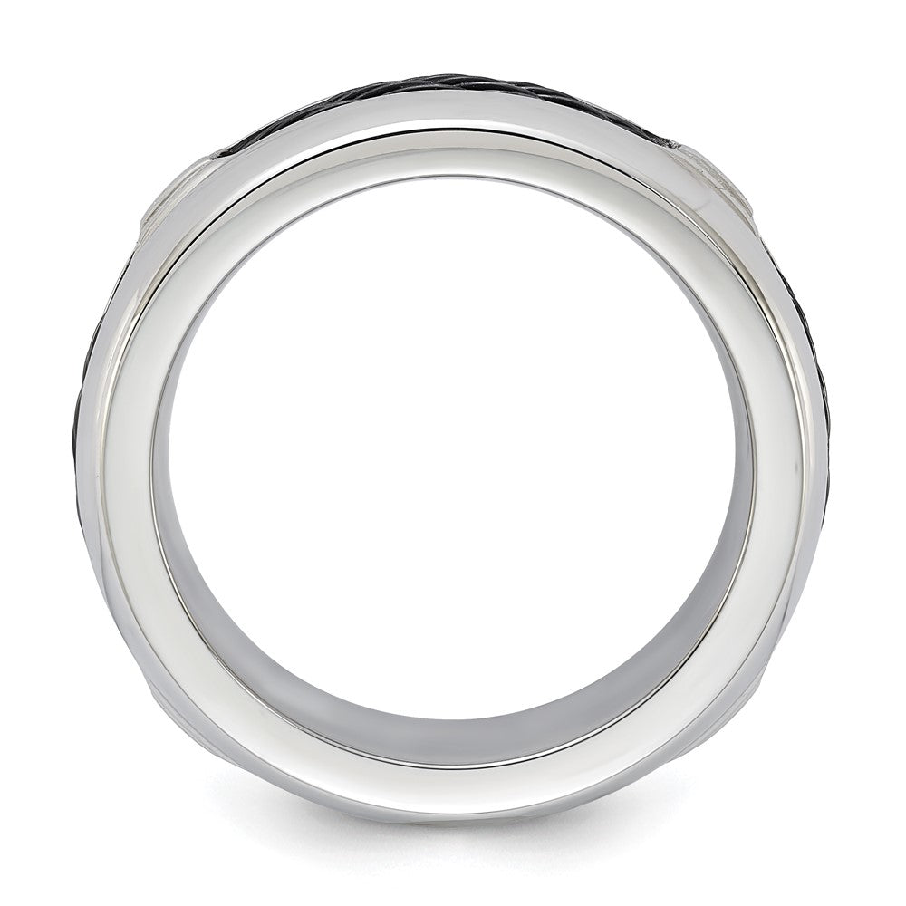 Edward Mirell Steel & Cable Polished 7mm Ring