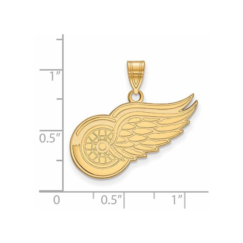 LogoArt 10K Yellow Gold NHL LogoArt Detroit Red Wings Large Pendant