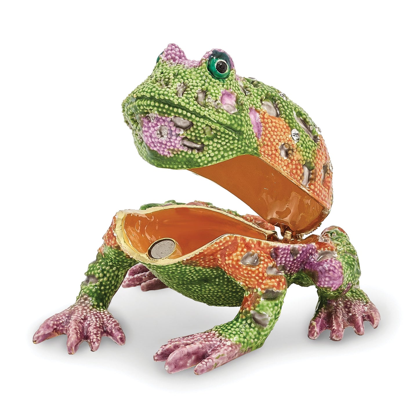 Pewter Psychedelic Frog Trinket Box