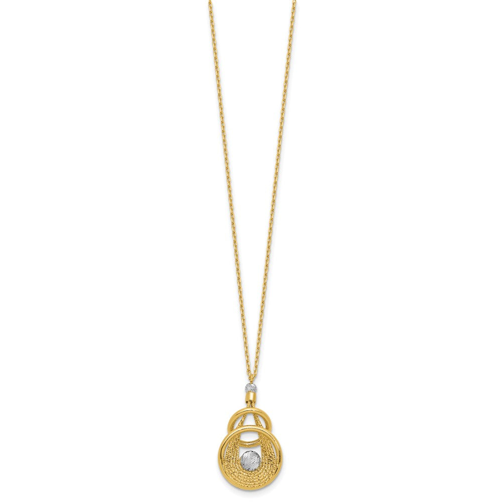 14K TT Polish/Dia-cut Fancy Teardrop w/.5in ext. Necklace