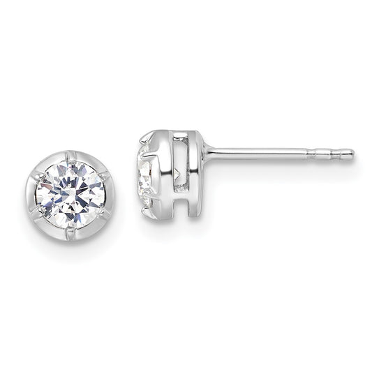 True Origin 14k White Gold 5/8 carat Lab Grown Diamond VS DEF Solitaire Post Earrings