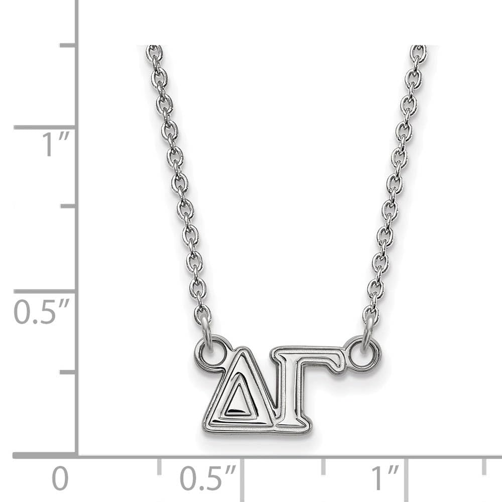 Sterling Silver 18in Official Licensed Greek Sororities Delta Gamma (??) Medium Pendant w/ Necklace