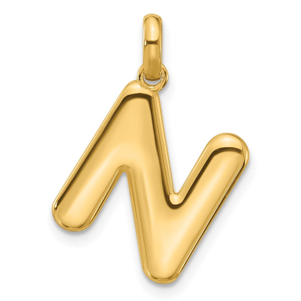 14k Yellow Gold Fancy Letter N