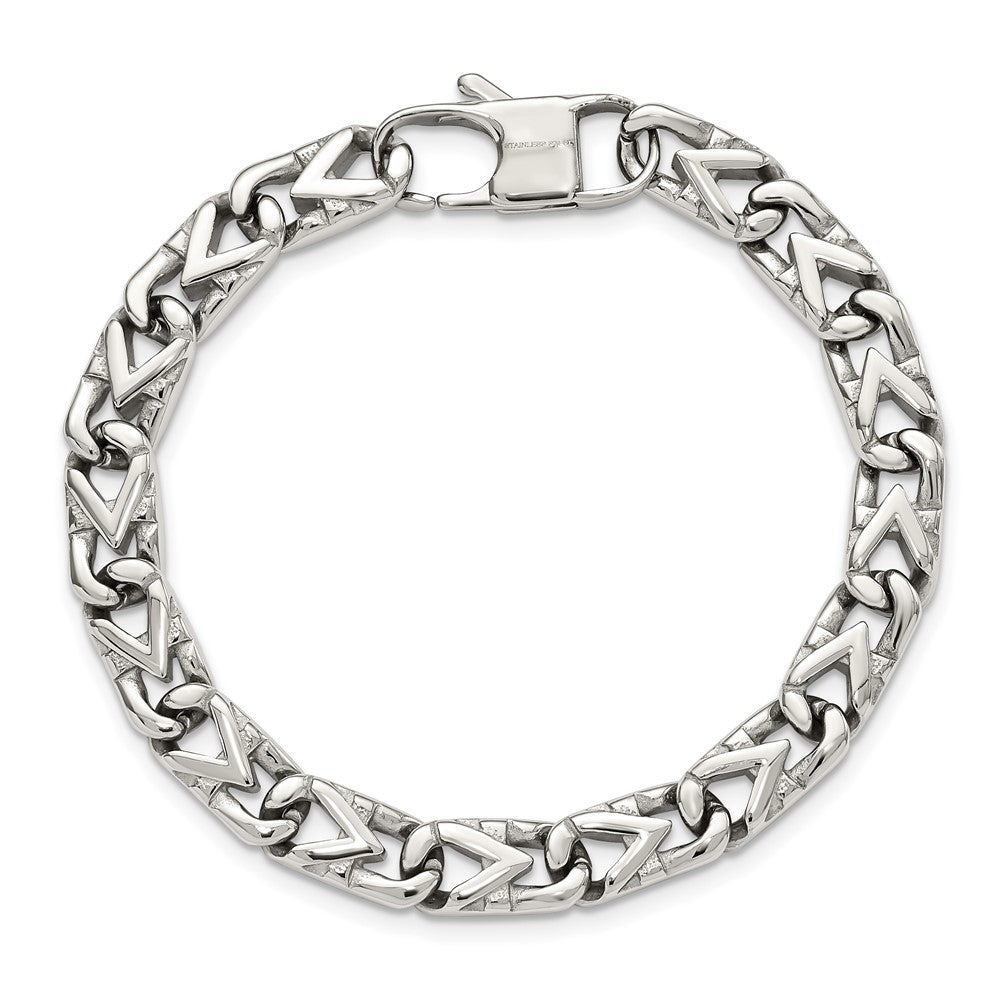 Stainless Steel Polished 8mm 8.5in Bracelet 8.5 inches
