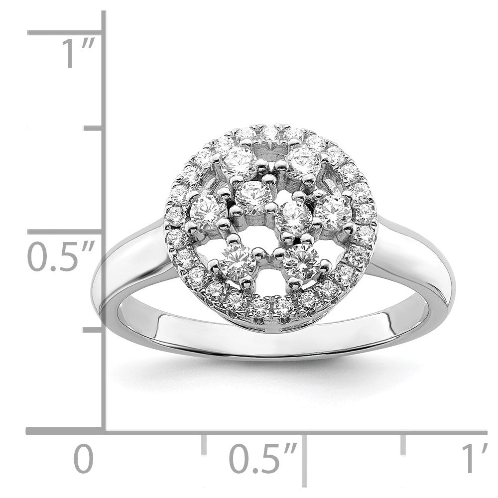 SS Rhodium-Plated CZ Brilliant Embers Ring