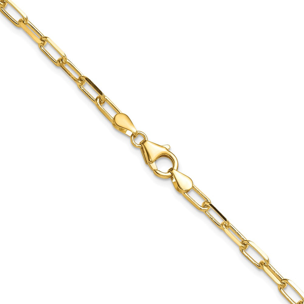 14k 3.5mm Solid Beveled D/C Paperclip Chain