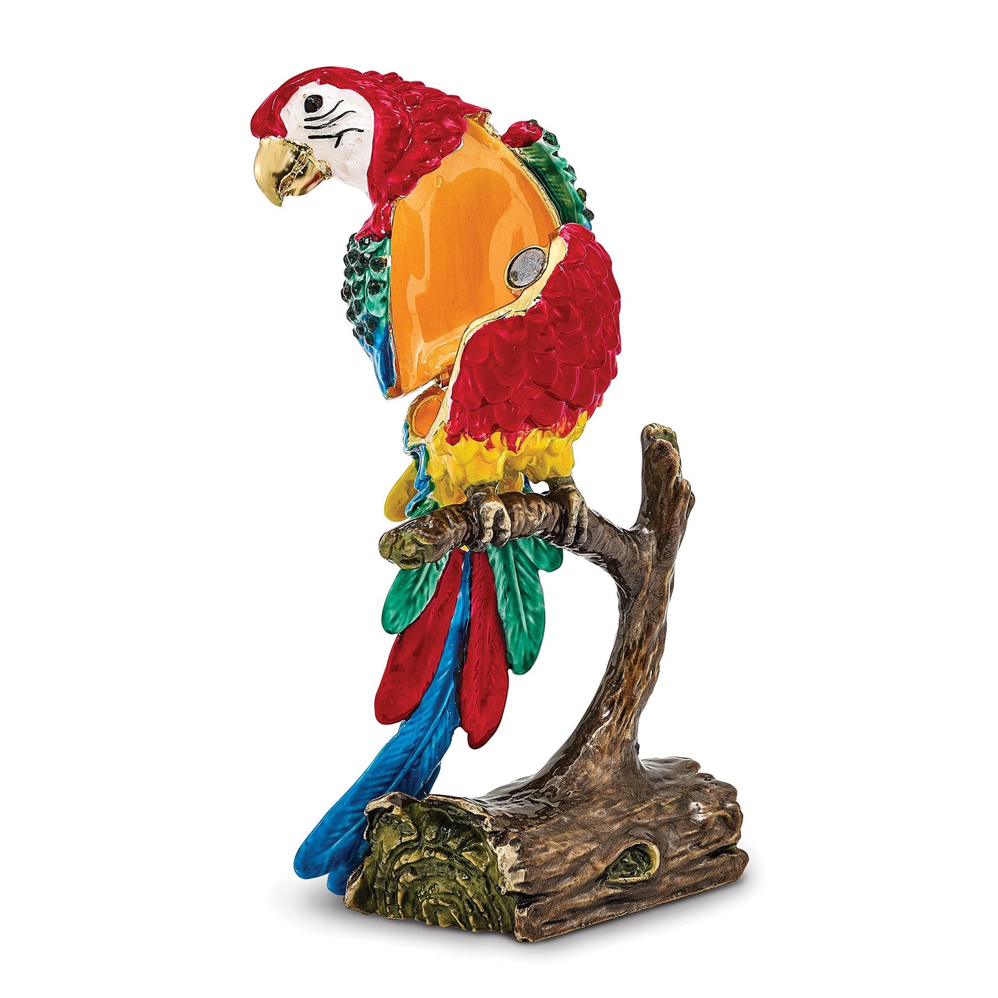 Pewter Goldnose Parrot Trinket Box