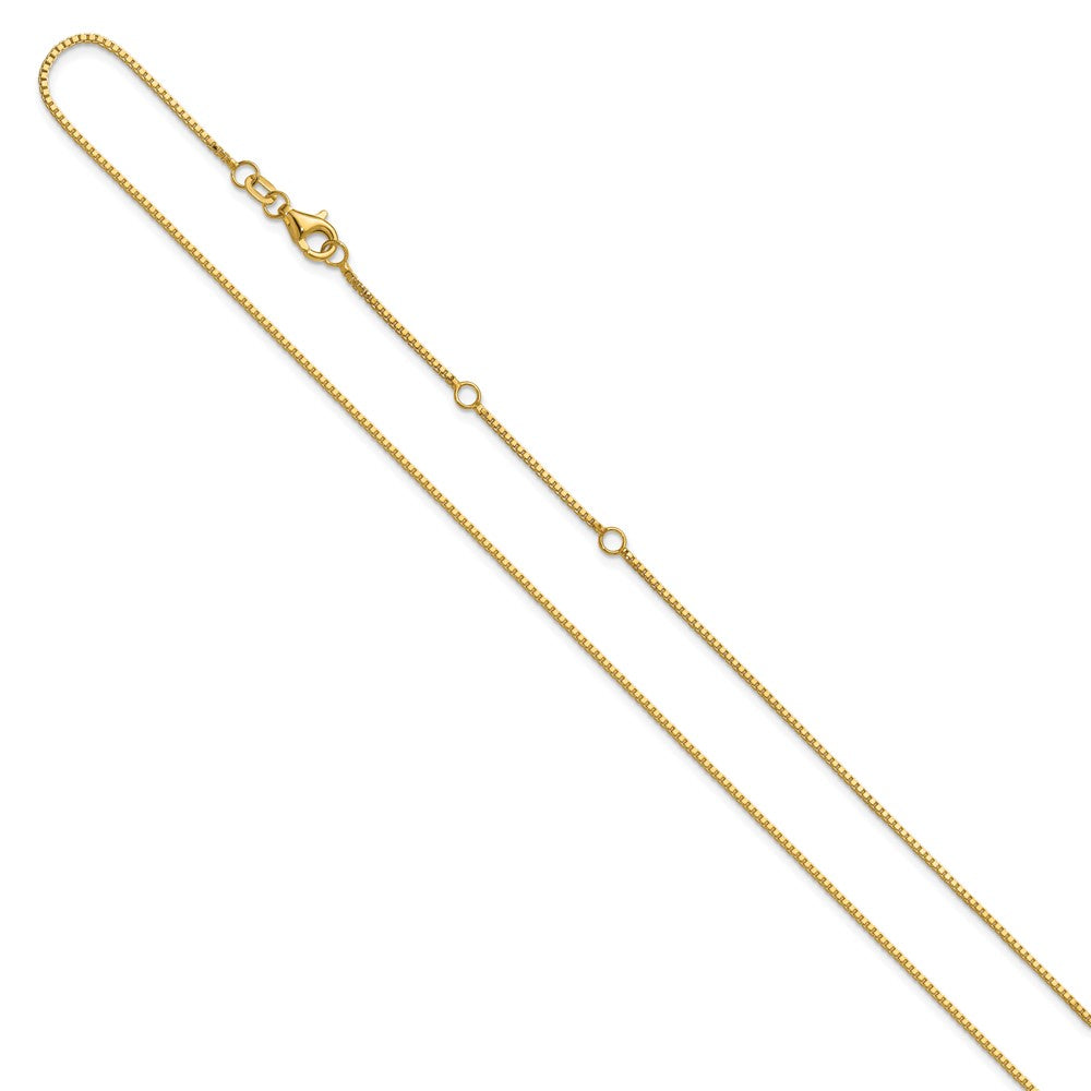 14K 1mm Box 2in+2in Adjustable Chain