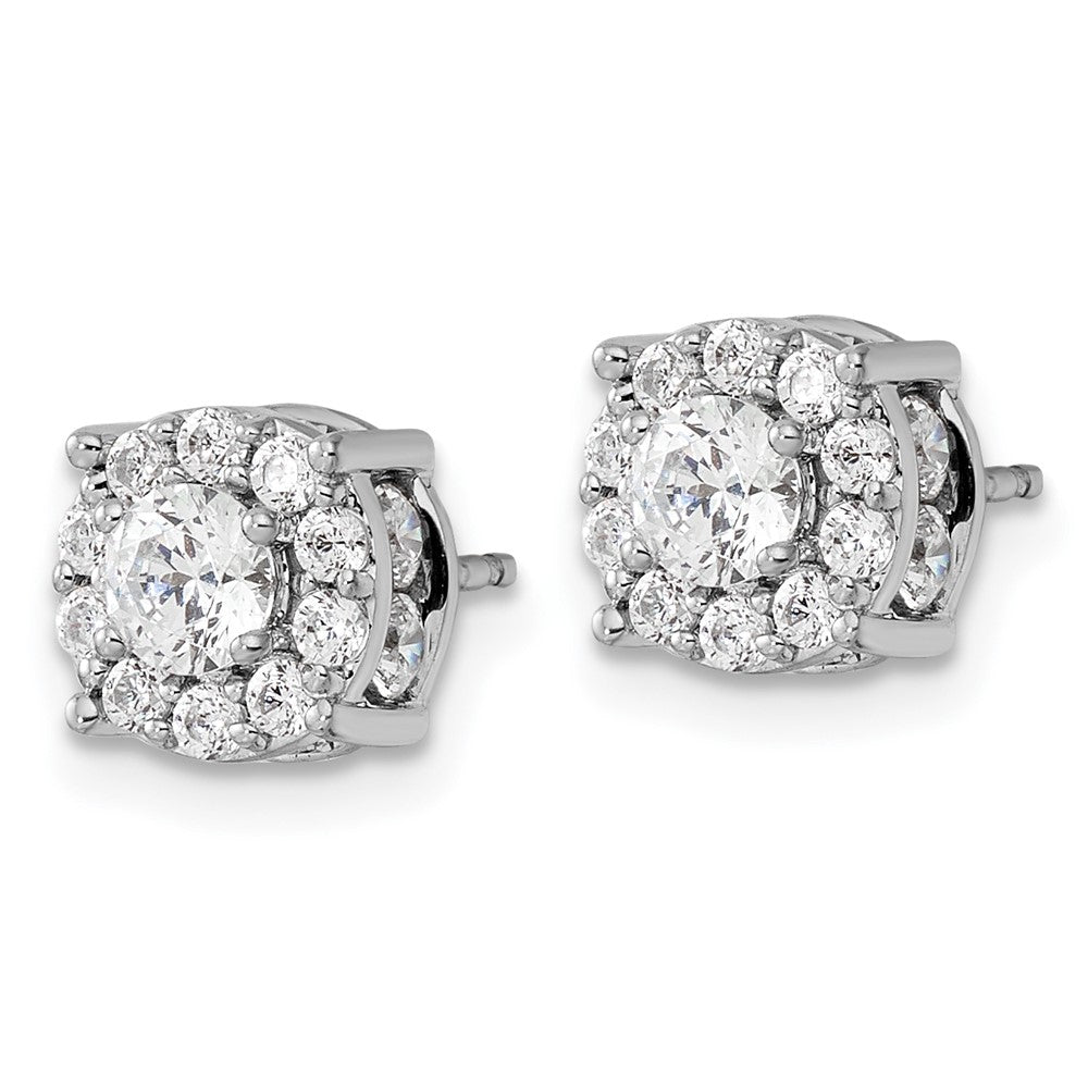 14k White Gold 1 1/2 carat Lab Grown Diamond VS/SI+ G+ Post Earrings