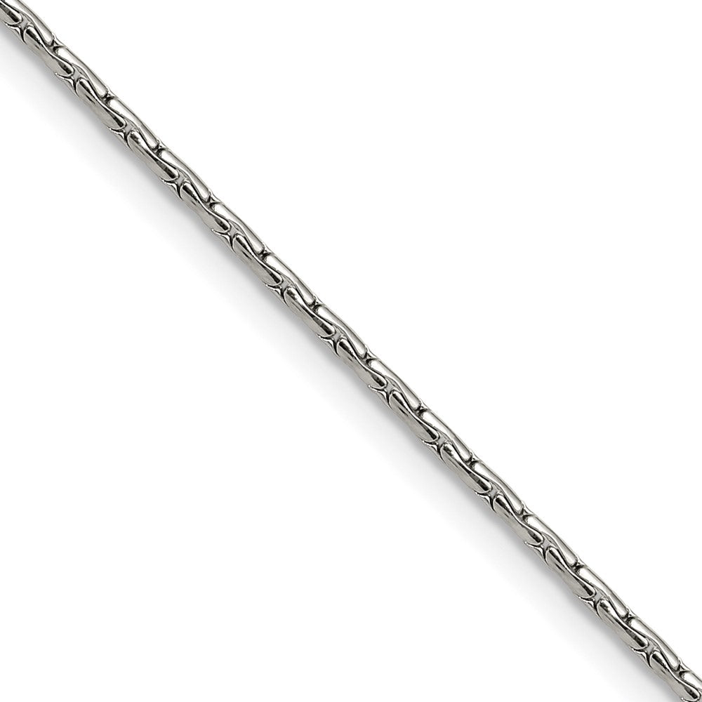 Chisel Stainless Steel Polished 1.5mm 18 inch Oval Box Chain Necklace