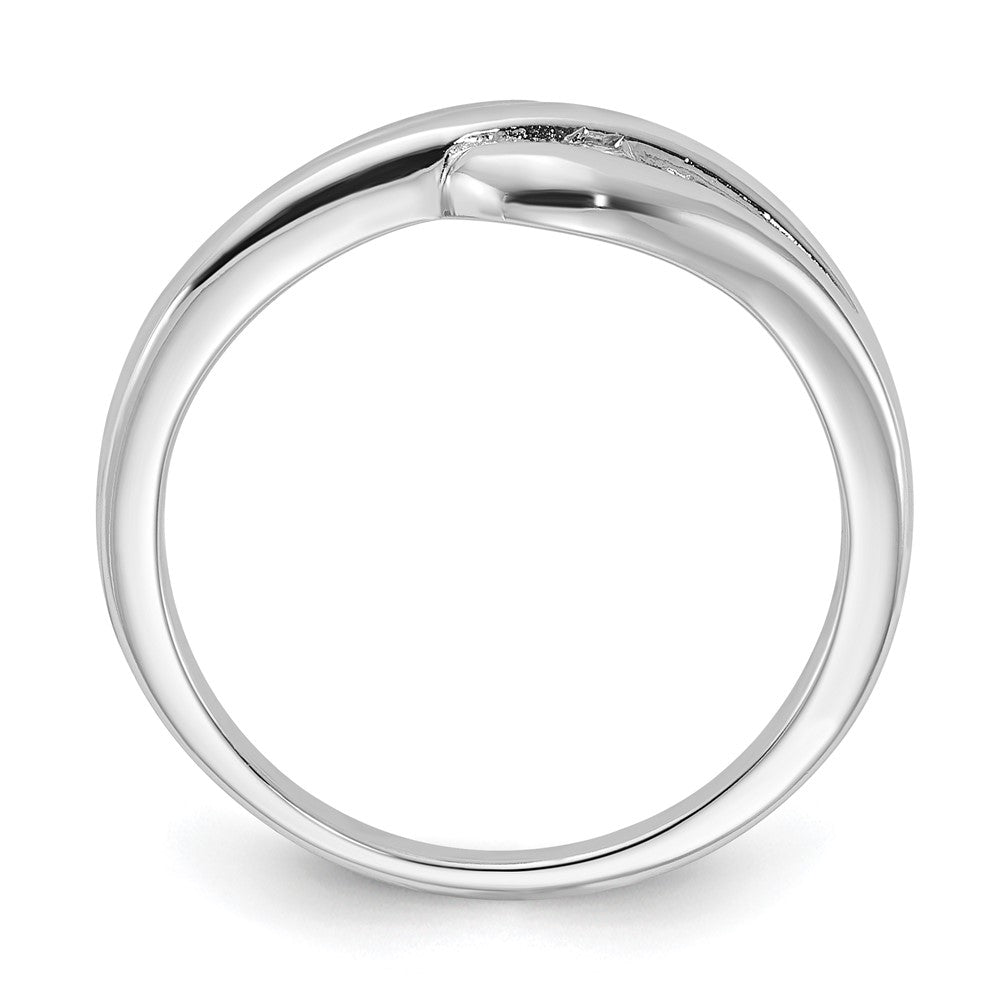 Sterling Silver Polished Fancy Diamond Ring