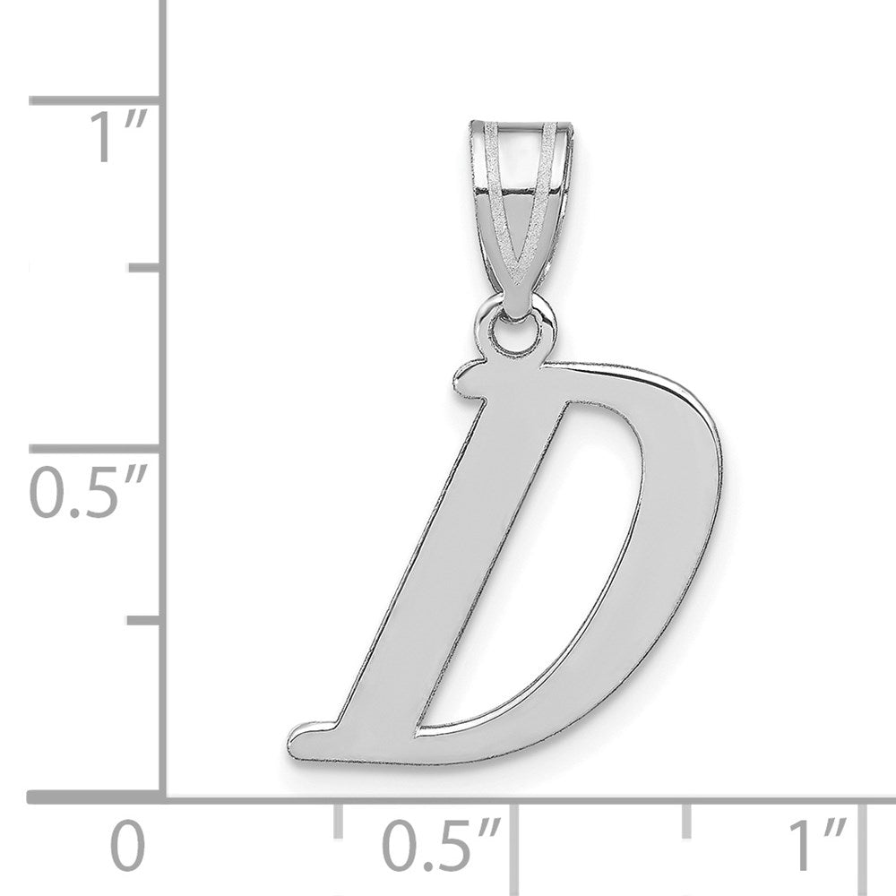 14kw Polished Letter D Initial Pendant