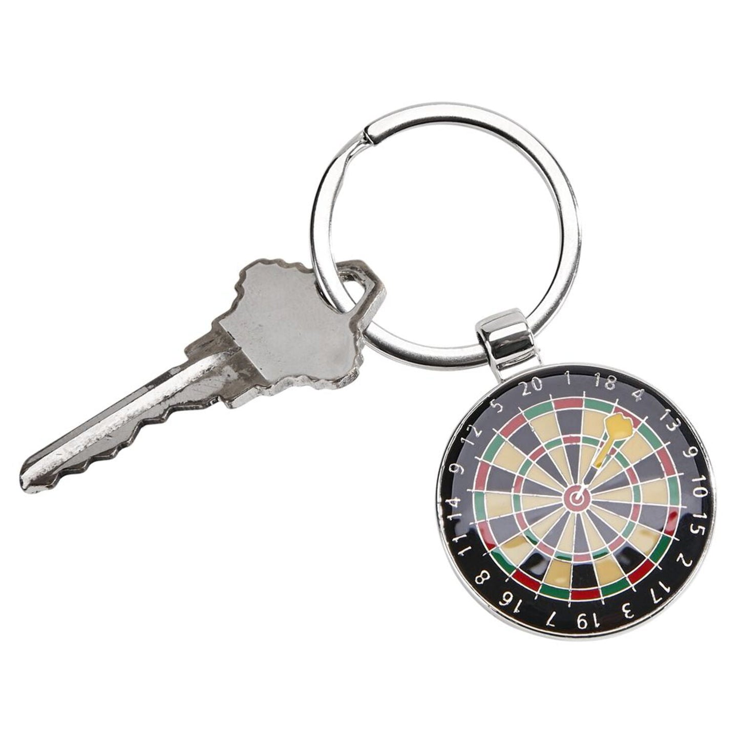 Nickel-plated Dart Board Key Chain Q-GM21771