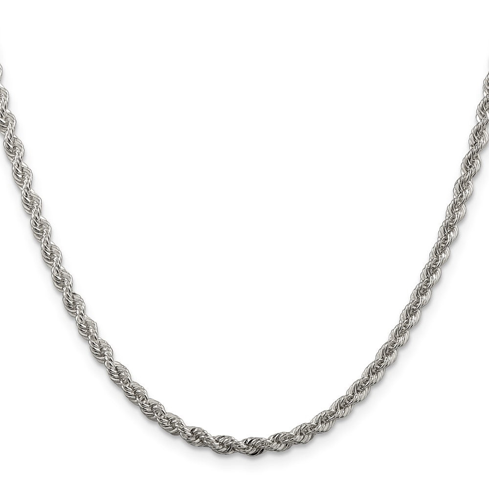 Sterling Silver 3mm Solid Rope Chain 22 Inches
