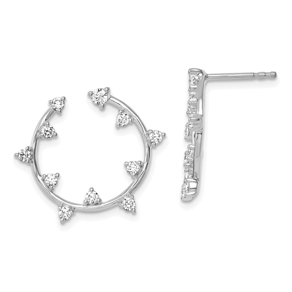 True Origin 14k White Gold 1/2 carat Lab Grown Diamond VS DEF Circular Post Earrings