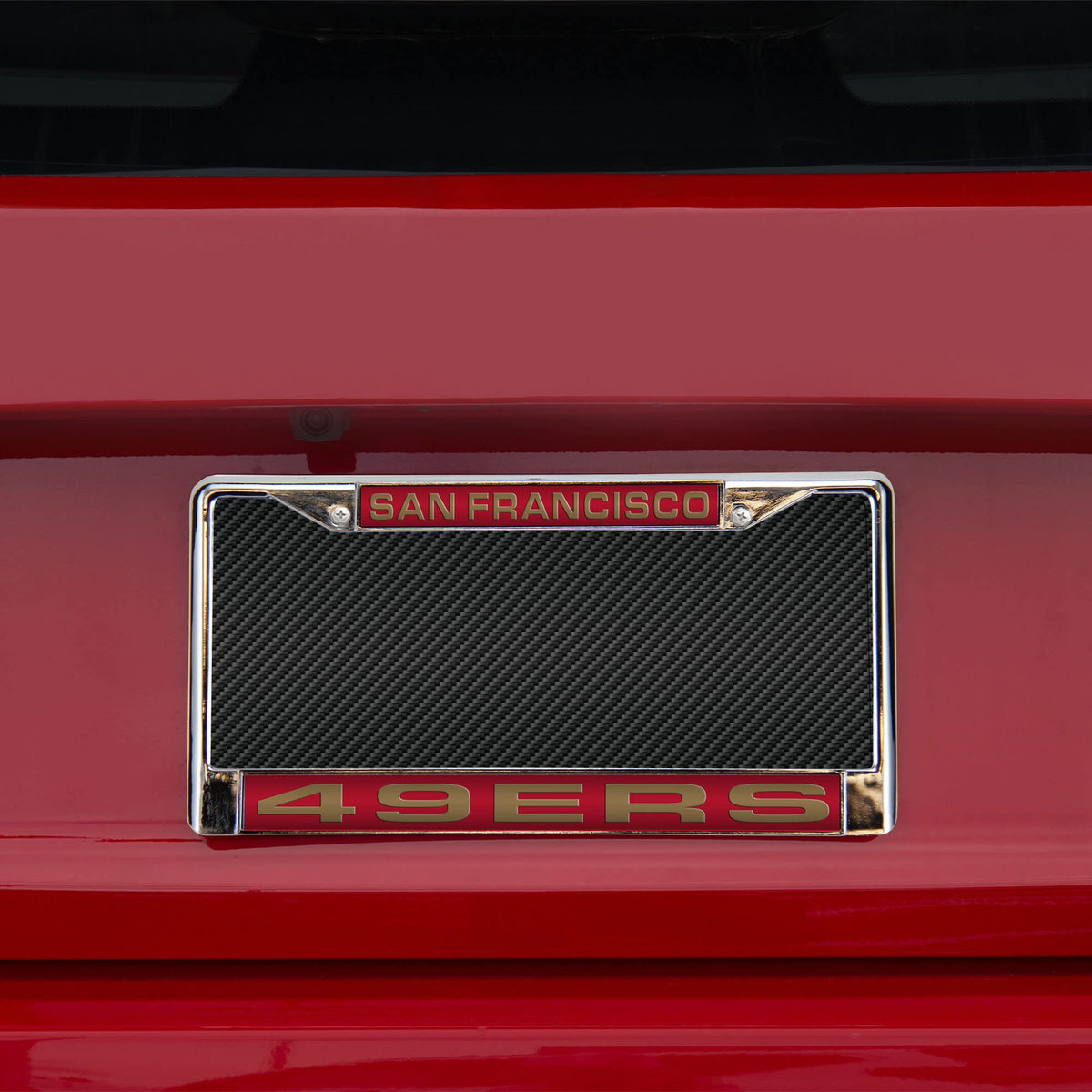 San Francisco 49ers License Plate Frame Laser Cut Chrome