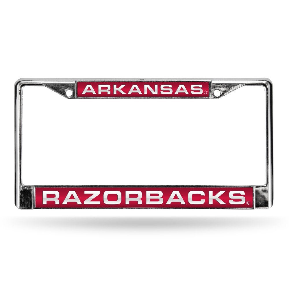 Arkansas NCAA Razorbacks Chrome Metal Laser Cut License Plate Frame