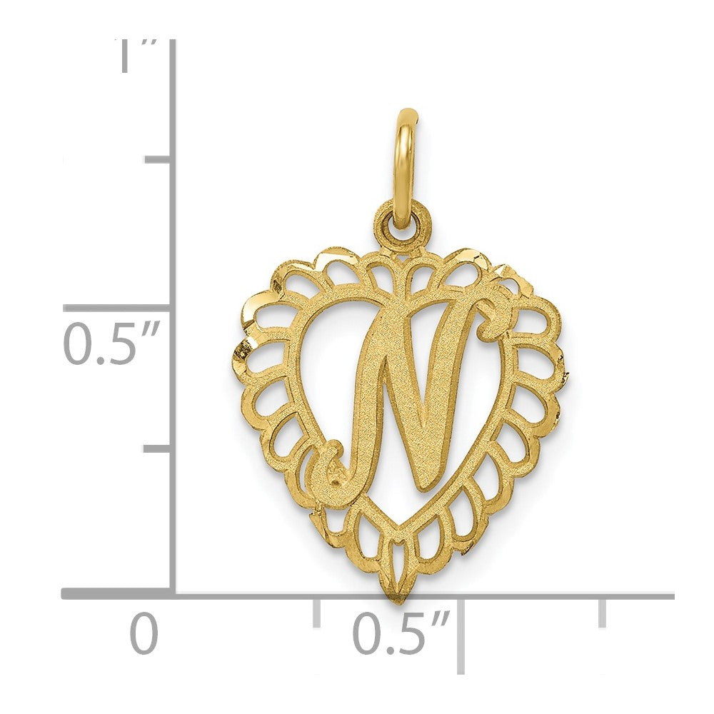 10k Gold Initial N Charm