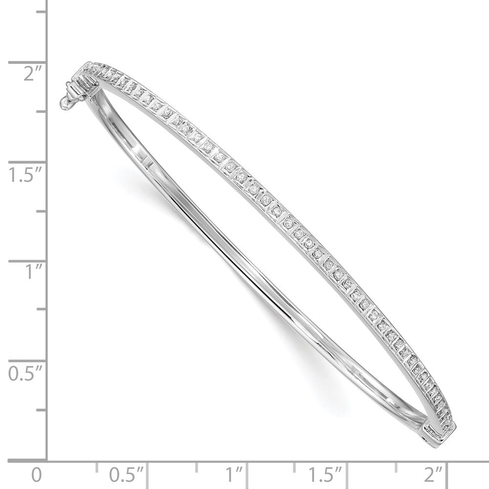 Diamond Fascination Diamond Mystique Sterling Silver Platinum-plated carart Diamond Bangle 7 inches