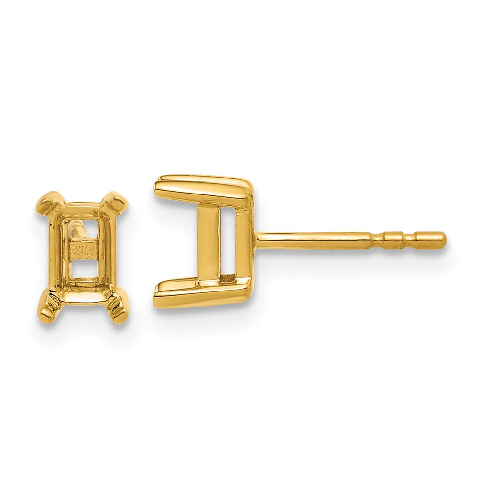 14K Yellow Gold 4.8x3.95mm Radiant Earring Mountings