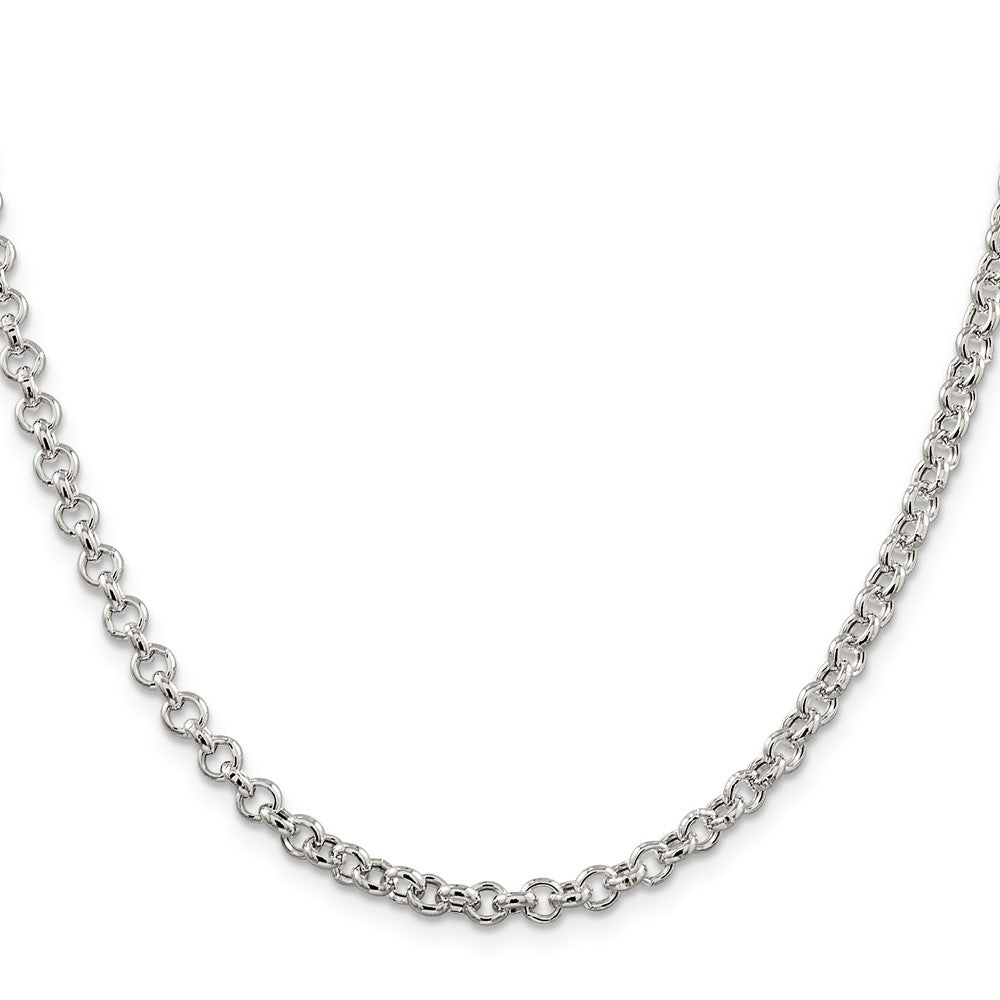 Sterling Silver 4.25mm Semi-solid Rolo Chain 18 Inches