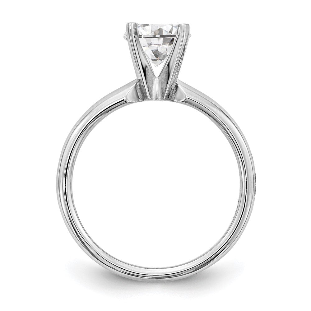 14k White Gold 1/3 carat Medium-Weight Comfort-Fit 4-Prong Round Solitaire Ring Mounting
