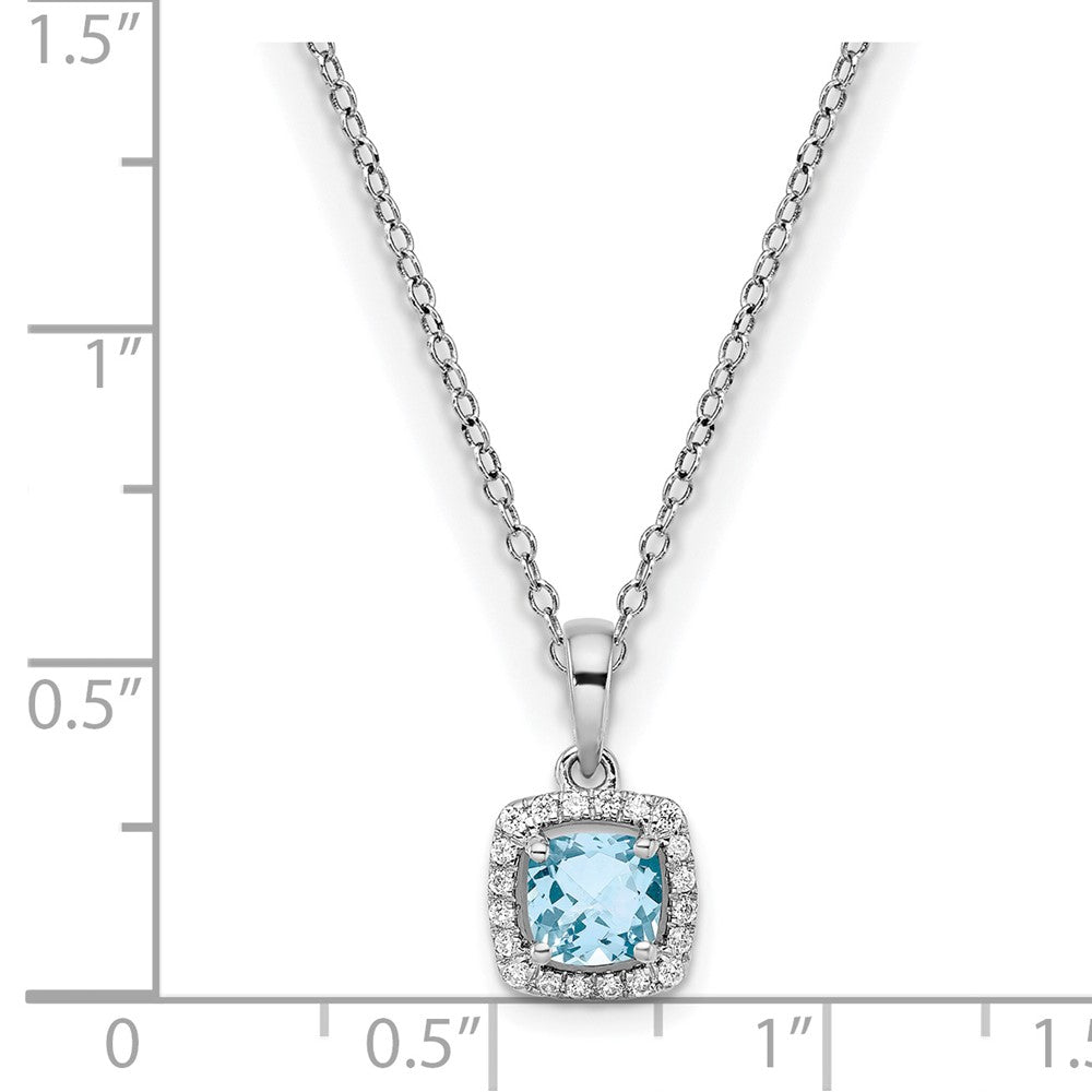 SS ANT Aqua and Diamond Pendant w/ chain