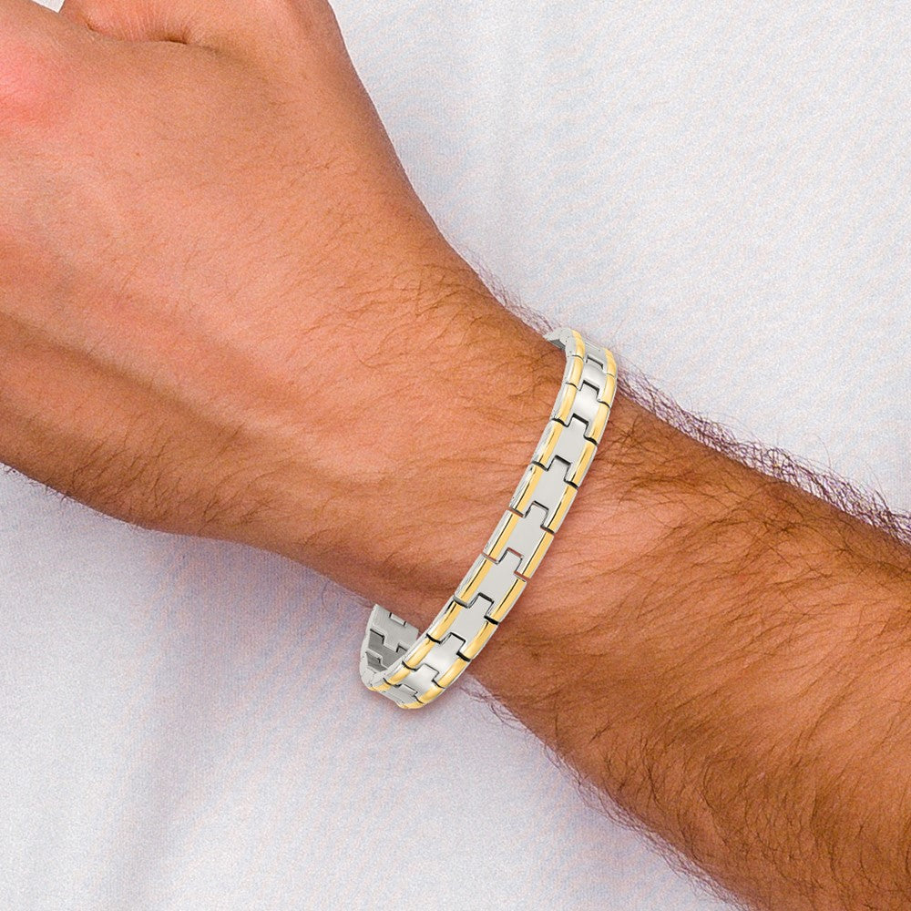 Stainless Steel Polished Yellow IP-plated 8.5in Bracelet 8.5 inches