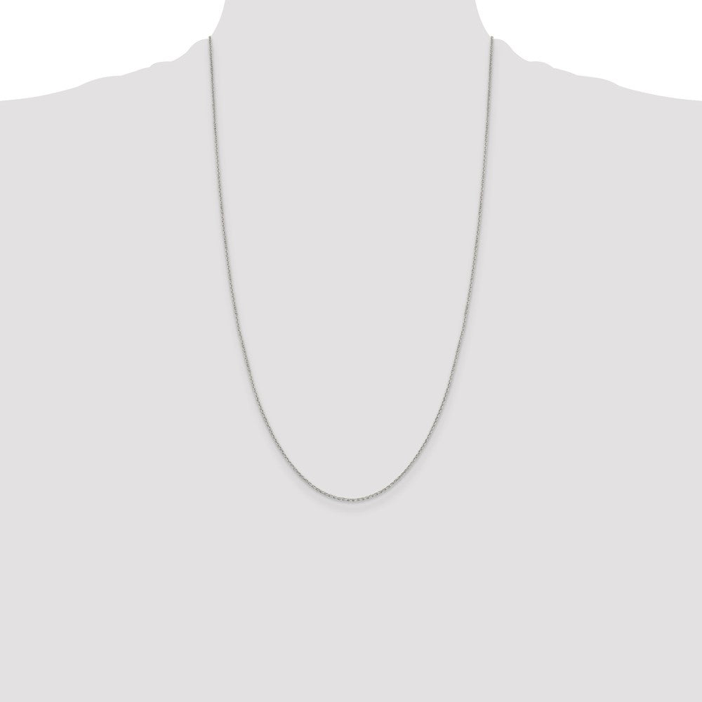 Sterling Silver 1.25mm Diamond-cut Forzantina Cable Chain 26 Inches
