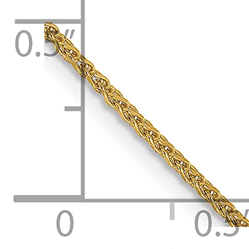 14K 9 inch 1.25mm Diamond-cut Spiga with Lobster Clasp Anklet