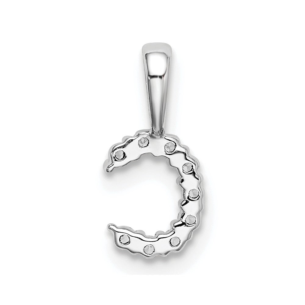 14k White Gold 1/10 carat Lab Grown Diamond VS/SI+ G+ Letter C Initial Pendant