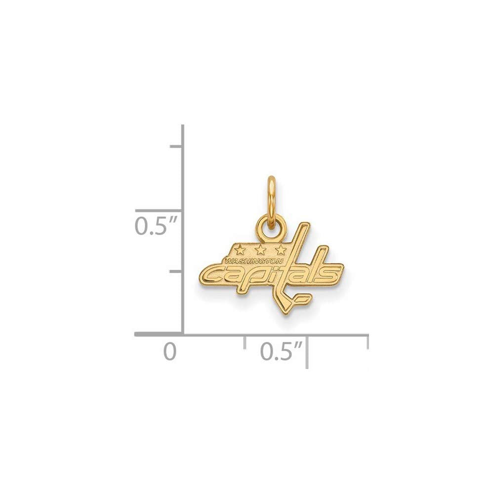 Sterling Silver Gold Plated NHL LogoArt Washington Capitals XS Pendant