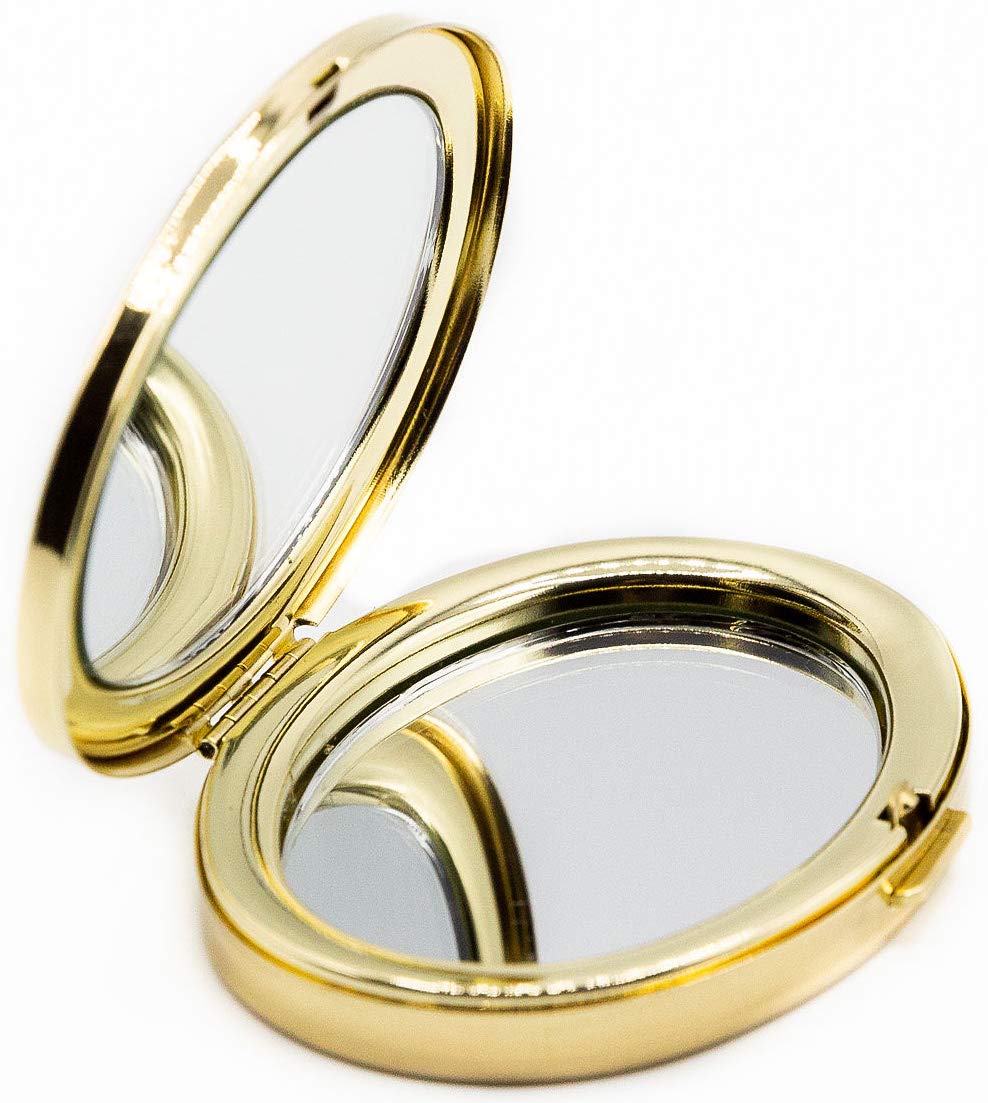 Gold-Tone Oval Compact Mirror QGM2773