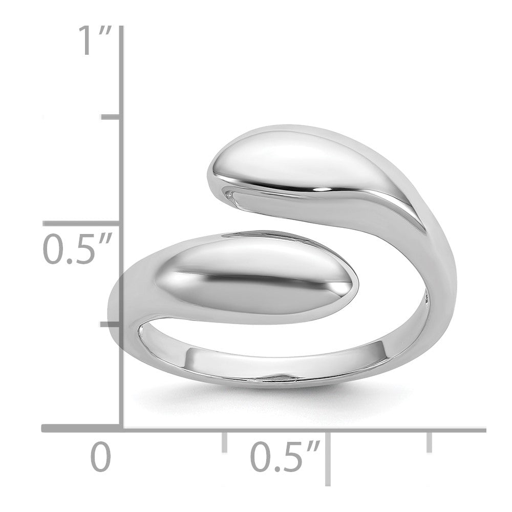 Sterling Silver Rhodium-plated Polished Open Bypass Size 7 Ring