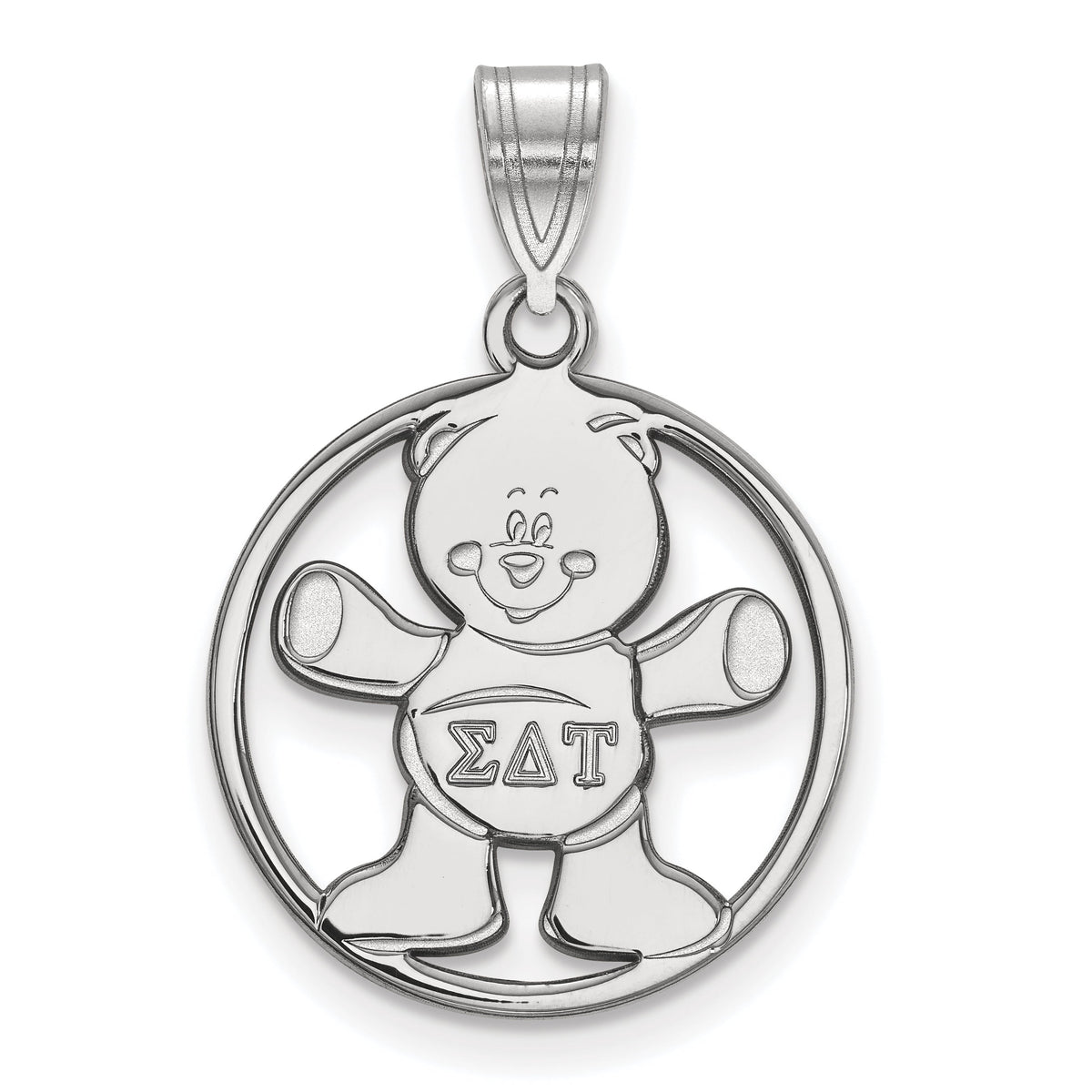 Sterling Silver Official Licensed Greek Sororities Sigma Delta Tau Small Circle Pendant