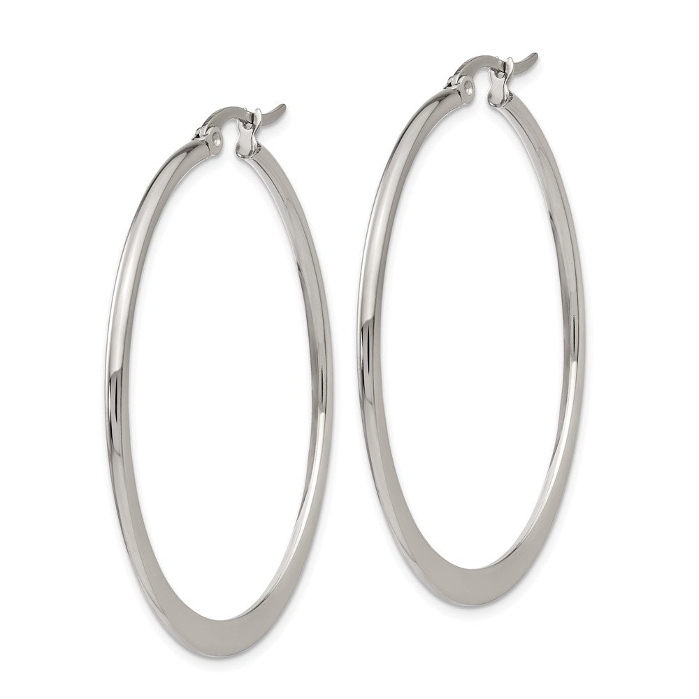 Stainless Steel Polished 43mm Diameter Hoop Earrings