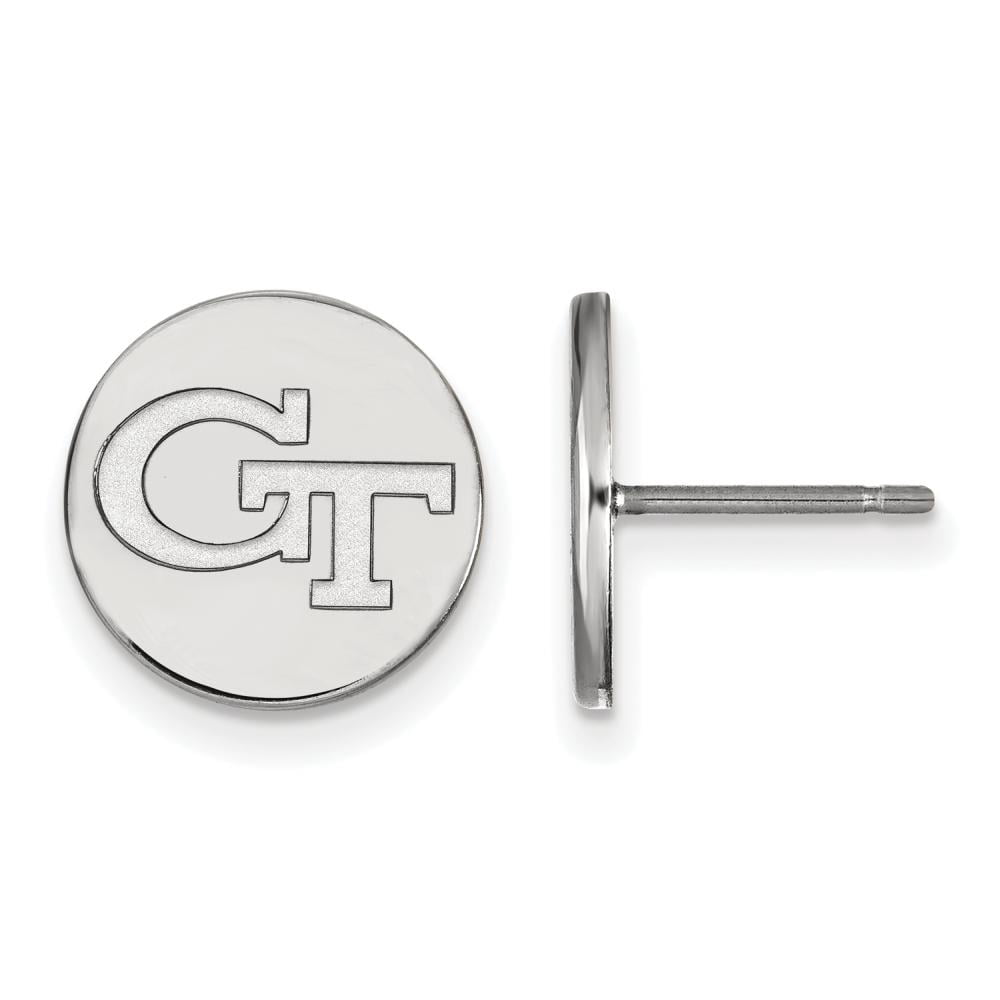 LogoArt Sterling Silver Georgia Institute Of Technology Small Disc Earrings Female Adult