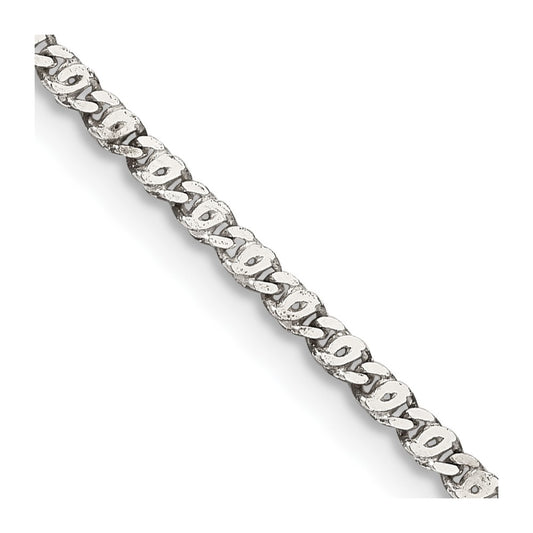 Sterling Silver 2mm Fancy Anchor Pendant Chain 20 Inches
