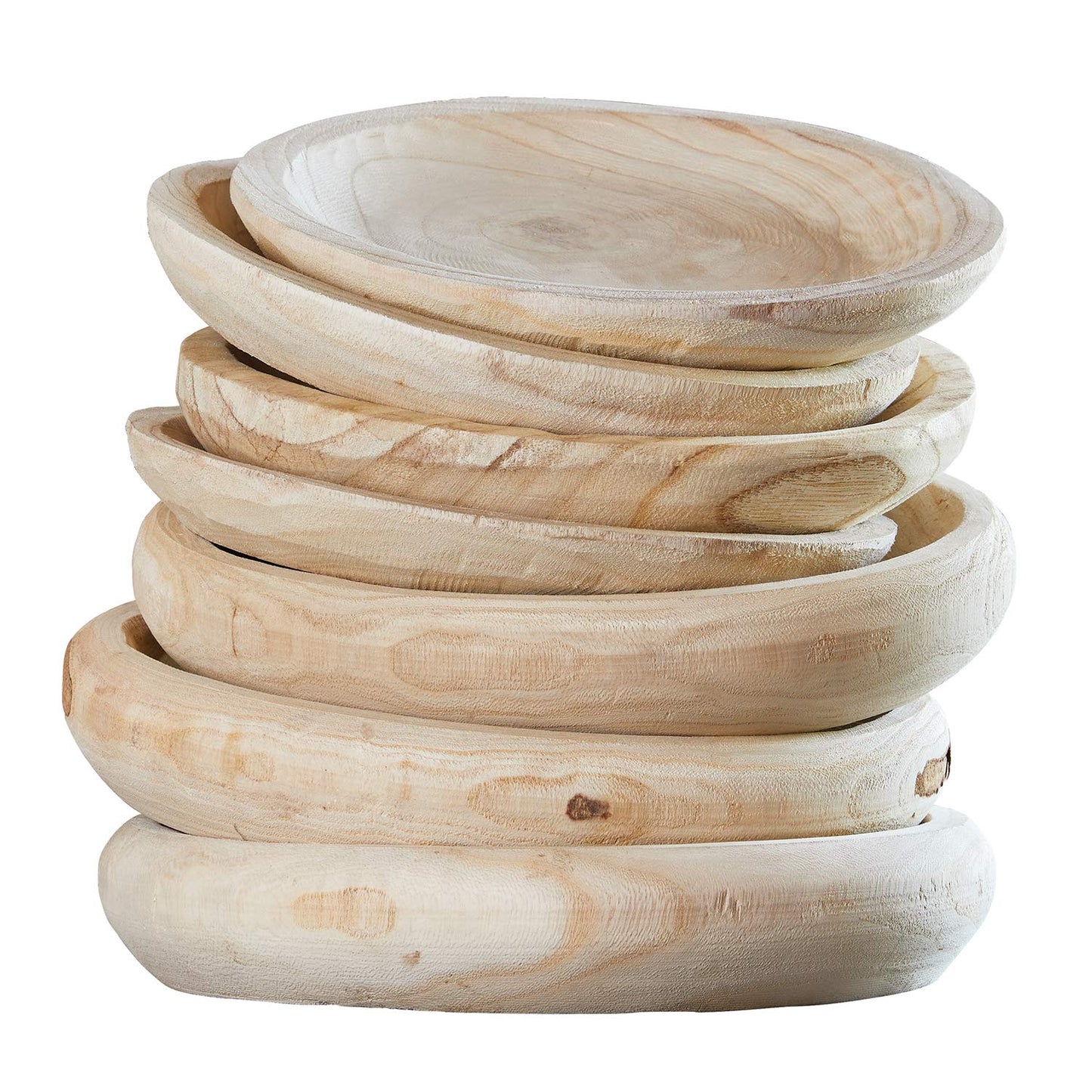 Santa Barbara Design Studio Hand Carved Paulownia Wood Serving Bowl, Medium, Natural