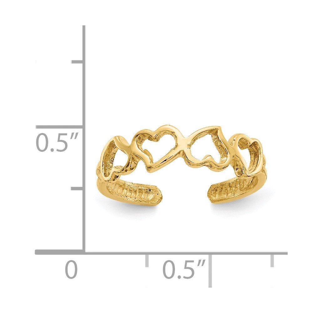 14k Heart Design Toe Ring